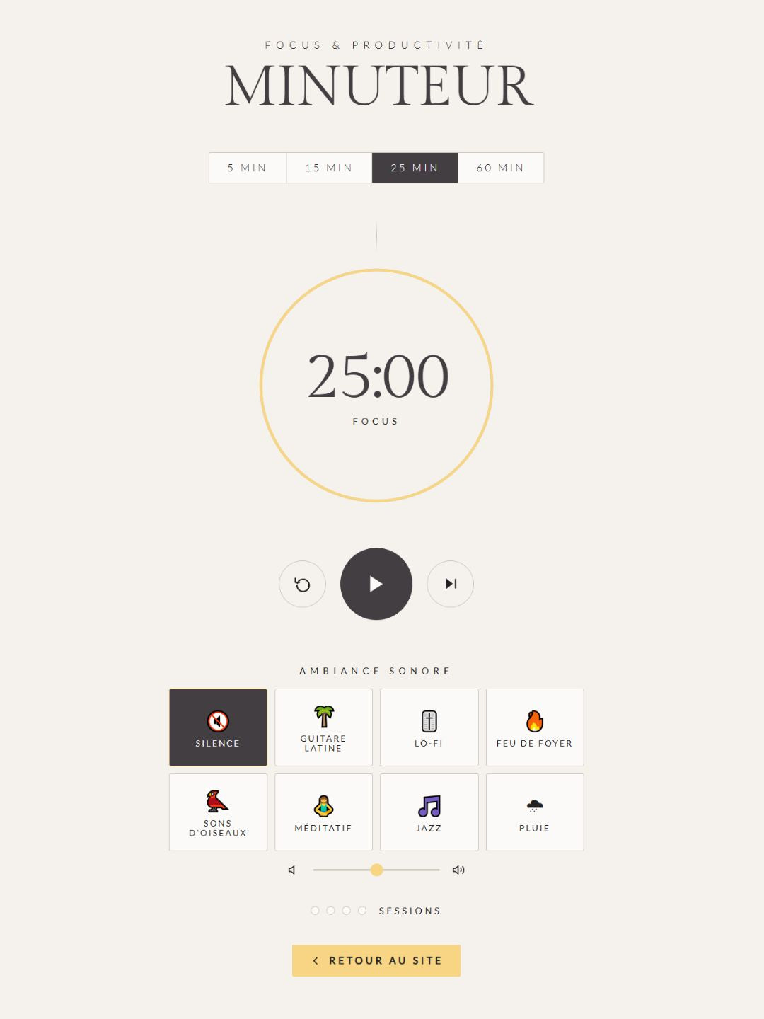 Minuteur de productivité