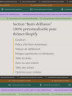 Barre défilante pour thèmes Shopify